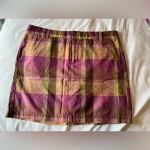 The Loft Plaid Mini Skirt in Purple and Green Size 12